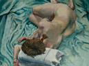 Life model Daniela lying down, Nude