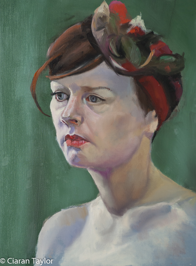 Life model Alice,  by Ciaran Taylor,
	    Irish artist. Portrait. Oils