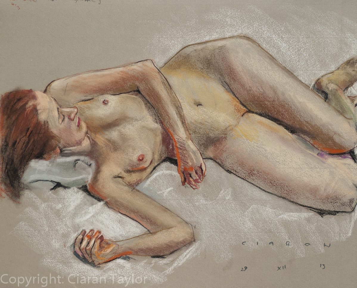 Life model Deirdre, Reclining, nude