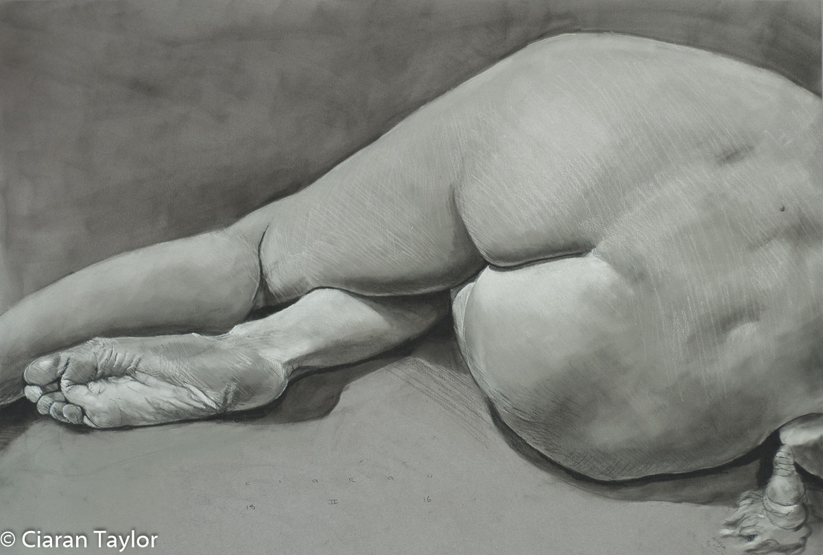 Life model lying, nude